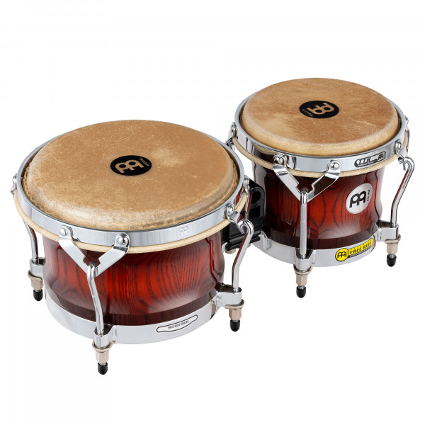 MEINL Percussion Woodcraft Series Wood Bongo 7" Macho & 9" Hembra - Antique Mahogany Burst/Chrome HW (WB500AMB)