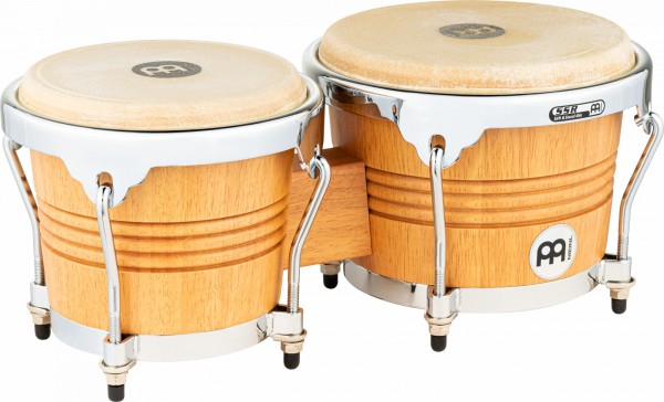MEINL Percussion Wood Bongo 6,75" MACHO & 8" HEMBRA - Super Natural/Chrome HW (WB200SNT-M)