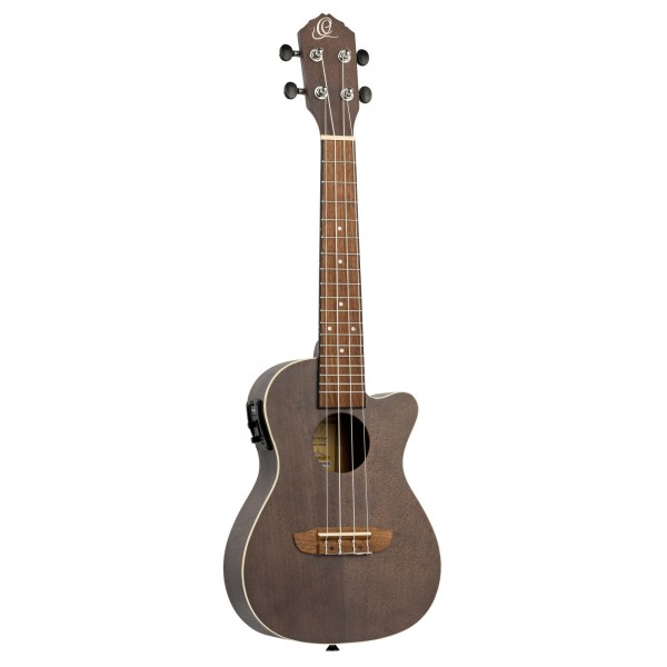 ORTEGA Earth Series Concert Preamp Ukulele 4 String - Okoume Coal Black (RUCOAL-CE)