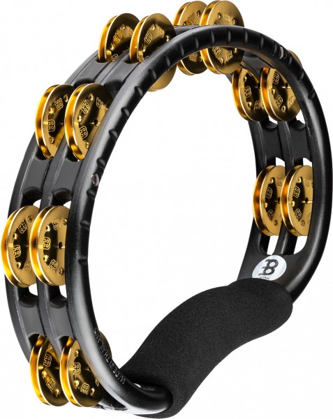 MEINL Percussion Traditional ABS Series Hand Held Molded ABS Tambourine - Black/Brass Jingles (TMT1B-BK)