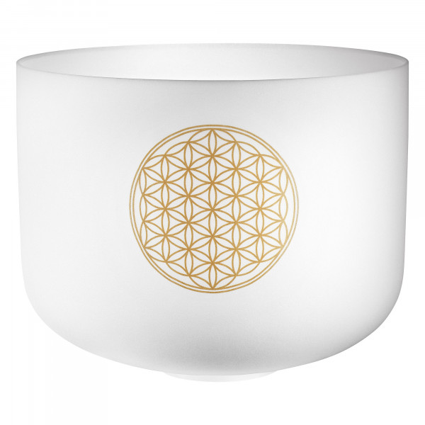 MEINL Sonic Energy 16" white-frosted Crystal Singing Bowl Flower of Life 128 Hz (PCSB16FOL)