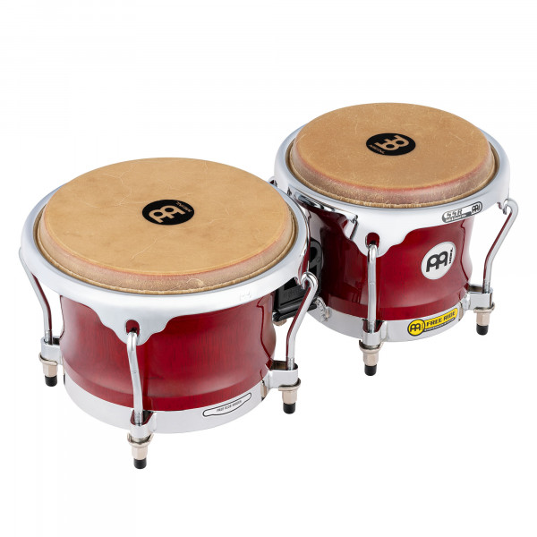 MEINL Percussion Professional Series Wood Bongo 7" Macho & 8 1/2" Hembra - Cherry Red (FWB400CR)