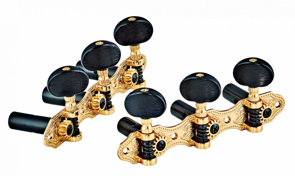 ORTEGA DeLuxe Guitar Tuning Machines - Black/Gold (OTMDLX-GOBK)