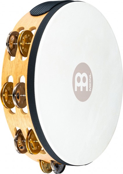 MEINL Percussion Traditional Wood Series Headed Tambourine - 10" (TAH2M-SNT)