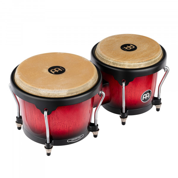 MEINL Percussion Headliner Series Wood Bongo 6 3/4" Macho & 8" Hembra - Wine Red Burst (HB100WRB)